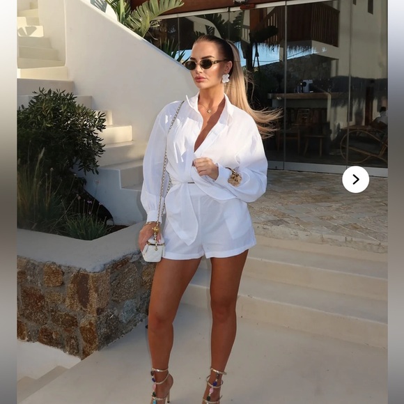 Fashion Nova Pants - Fashion Nova White High Waist Shorts